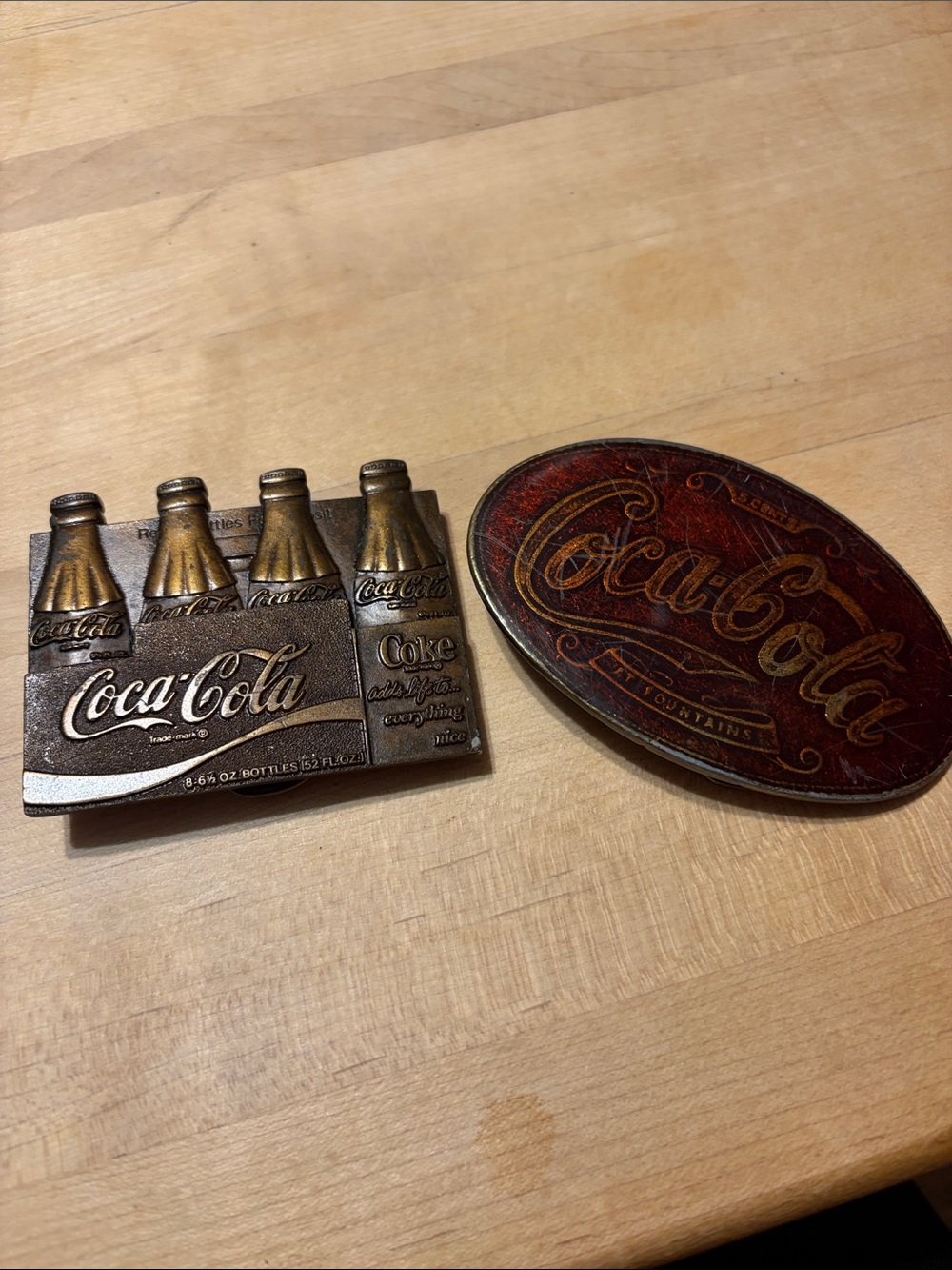 COCA-COLA / set of 2 belt buckles